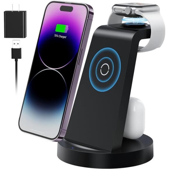 3 in 1 Charging Station for Apple Device, Wireless Charger for iPhone - Picture 1 of 7